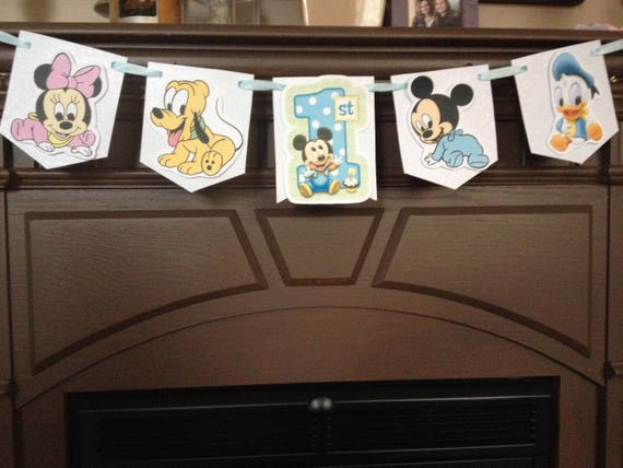Baby Mickey Mouse 1st Birthday Party Mini Banner Il_570xn