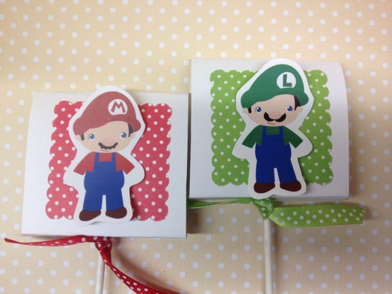 Super Mario Brothers Party Lollipop Favors - Set of 10 Il_570xn