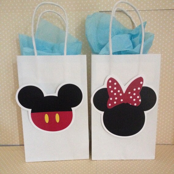 Mickey and Minnie Mouse Favor Party Bags with Handles - Set of 10 Il_570xn