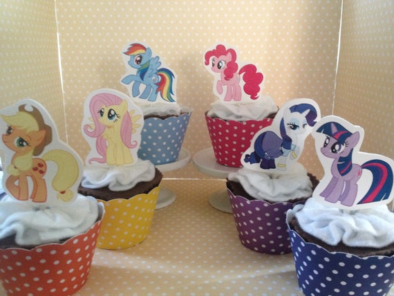 My Little Pony Movie Party Cupcake Topper Decorations - Set of 10 Il_570xn