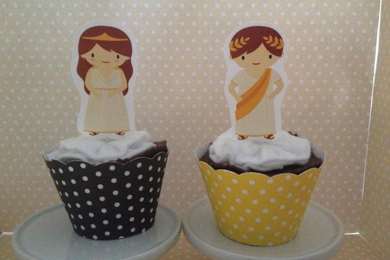 Toga Party Cupcake Topper Decorations - Set of 10 Il_570xn