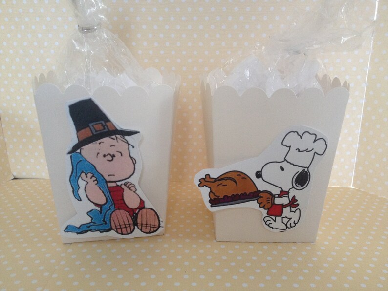 Peanuts Snoopy Charlie Brown Thanksgiving Party Popcorn or Etsy