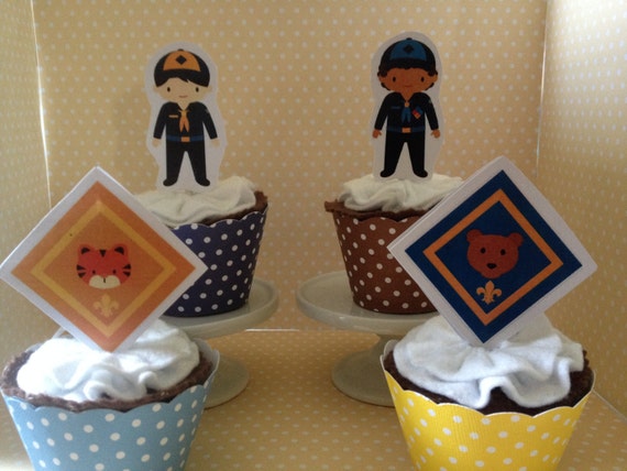 Cub Scouts And Boy Scouts Party Cupcake Topper Decorations Set