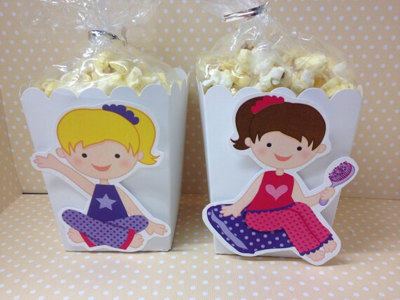 Sleepover Pajama Slumber Party Popcorn or Favor Boxes - Set of 10 Il_570xn
