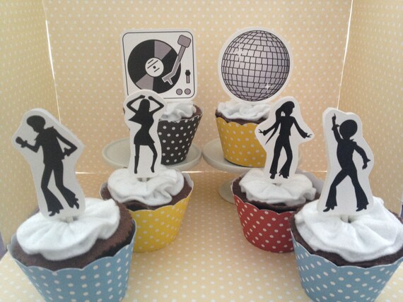 70 S Disco Saturday Night Fever Party Cupcake Topper Etsy