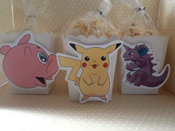Pokemon, Pikachu Party Popcorn or Favor Boxes - Set of 10 Il_570xn