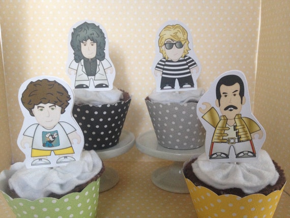 Queen Band Freddie Mercury Party Cupcake Topper Decorations Etsy
