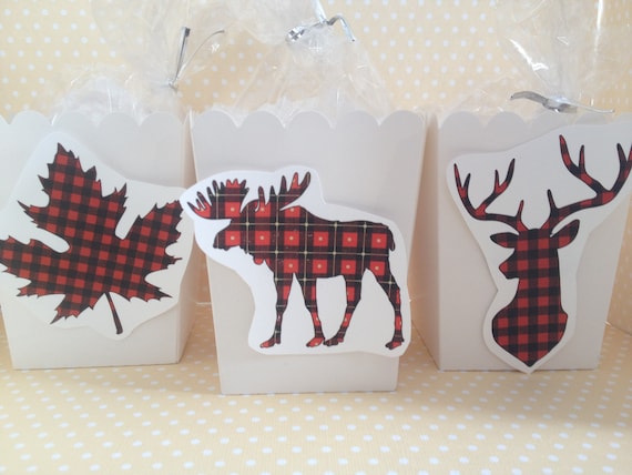 Lumberjack, Hunting, Men's Birthday Party Popcorn or Favor Boxes - Set of 10 Il_570xn