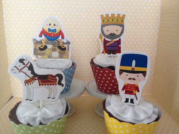 Humpty Dumpty Mother Goose Nursery Rhymes Party Cupcake Topper Etsy