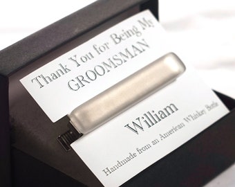 Groomsmen Gifts - Recycled American Whiskey Bottle Tieclip