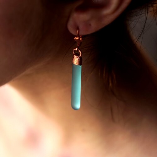 Gin Dangle Earrings Recycled Bombay Sapphire Bottle Blue Etsy