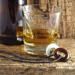 Beer and a Shot Pendant - Melted Glass Jewelry - Recycled Beer and Whiskey Bottles - Recycled Jewelry