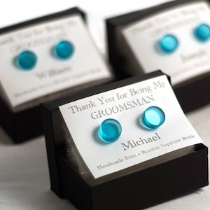 Groomsmen Gifts - Recycled Bombay Sapphire Bottle Cufflinks