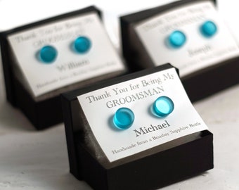 Groomsmen Gifts - Cufflinks Made From Recycled Bombay Sapphire Bottle