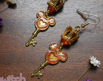Orange King of Heart Earrings Kingdom Hearts Inspired
