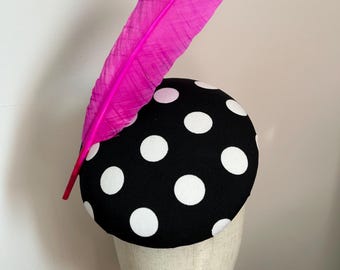 Polka Dot Cocktail Hat, Fascinator, Occasional Headwear  display picture 1