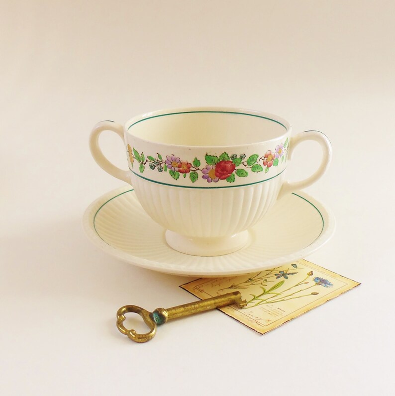 Vintage Wedgwood Soup Cups and Saucers Set of 2 Clamshell Etsy