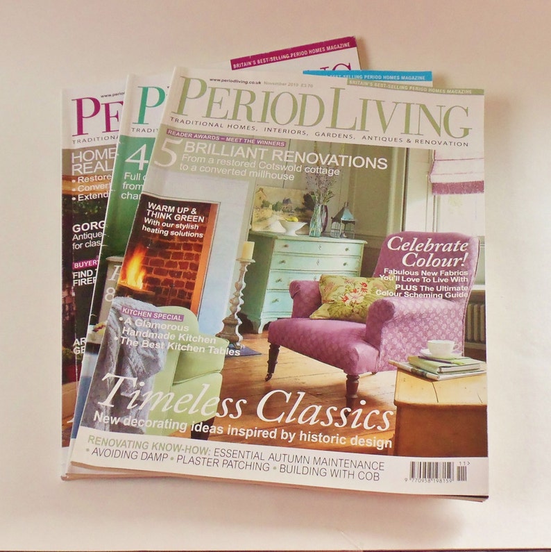 British Decorating Magazines Three Pretty Period Living Home Etsy