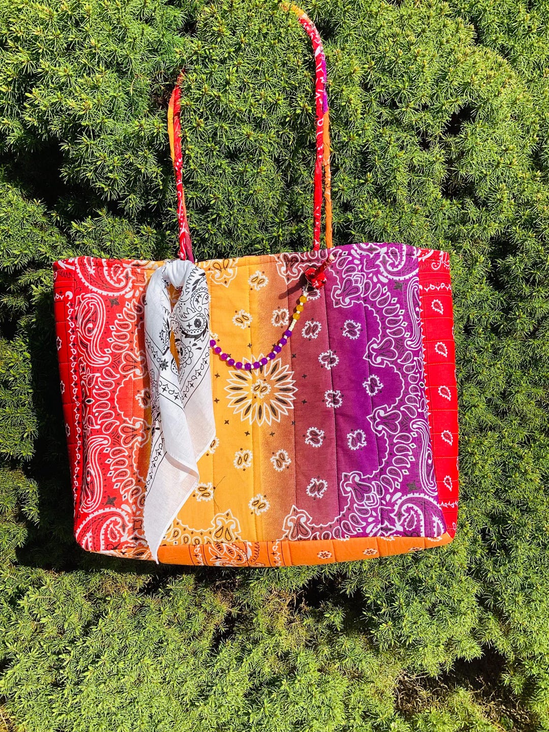 Quilted Bandana Tote Bag - Etsy