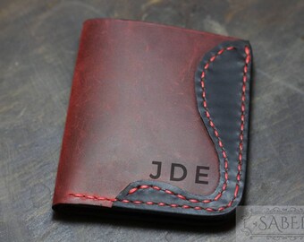Personalized Leather Wallet Genuine Leather Wallet Distressed Etsy