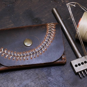 Tarjetero de béisbol de cuero personalizado / Billetera de cuero para hombre / Tarjetero de cuero / Funda de cuero para tarjetas / Tarjetero de regalo para el Día del Padre