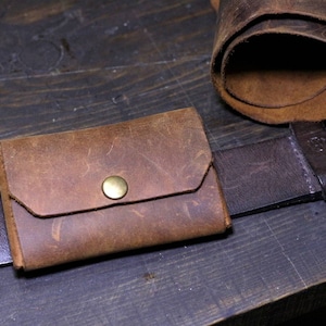 Riñonera de cuero / Tarjetero de cuero / Monedero hecho a mano / Regalo personalizado para hombre / Riñonera de cuero / Regalo para él / Regalo de cumpleaños