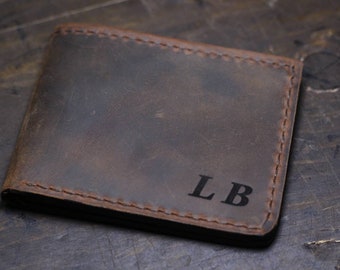 Handmade Personalized Leather Wallet Distressed Leather Wallet Mens Wallet Handmade Leather Wallet  Monogrammed