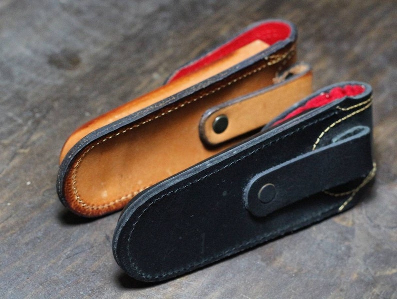 Genuine Cowhide Leather Folding Pocket Knife Multi Tool Sheath - Etsy