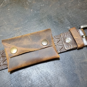 Cinturón personalizado / Regalo de cumpleaños / Cuero con monedas / Tarjetero de cuero hecho a mano / Cartera de cuero para hombre / Regalo para él