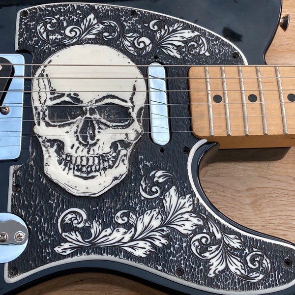 Telecaster skull pickguard custom made