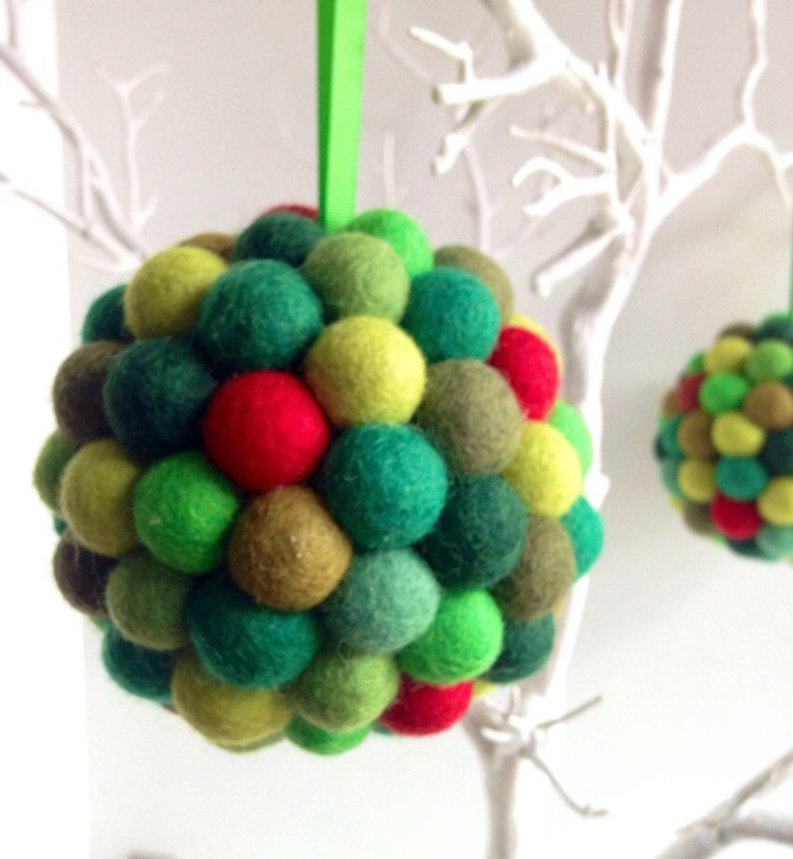 Christmas Felt Ball Decorations. Felt Ornament. Christmas Etsy