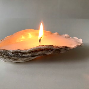 Whitstable Oyster Shell Candle, Recycled Oyster Shell Candle, Large Shell Candle Tea Light, Beach Candle, Shell Candle Gift image 4