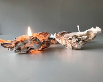 Set of 2, 3, 5 Whitstable Oyster Shell Candles, Eco Friendly Oyster Shell Candle Gift Set, HYGGE, Beach Home Decor