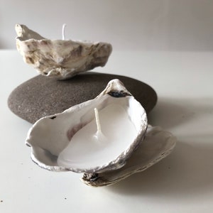 Set of 2, 3 or 5 Whitstable Oyster Shell Candles, Eco Friendly Oyster Shell Candle Gift Set, HYGGE, Beach Home Decor image 3
