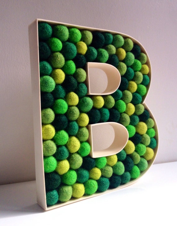 Kids Room Decorative Letter B Felt Ball Free Standing Etsy