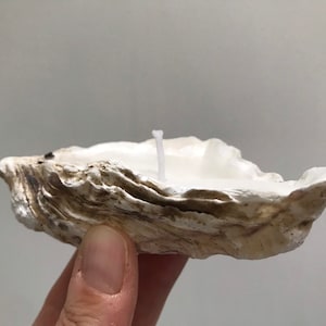 Whitstable Oyster Shell Candle, Recycled Oyster Shell Candle, Large Shell Candle Tea Light, Beach Candle, Shell Candle Gift image 3