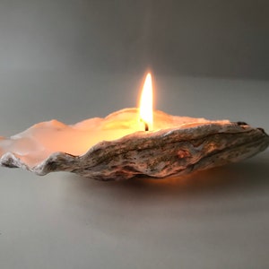 Whitstable Oyster Shell Candle, Recycled Oyster Shell Candle, Large Shell Candle Tea Light, Beach Candle, Shell Candle Gift image 1