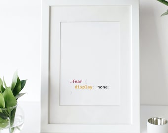 Keine Angst | Code | Css | Programmieren | IT | Poster | Geschenk | A4 | Versendetes Poster | Gedruckte Kunst | Wandkunst | Typografie