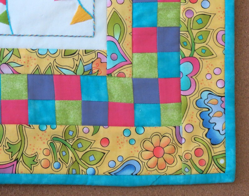 Banner Wall Hanging Quilted Hanging Hand Embroidery Etsy