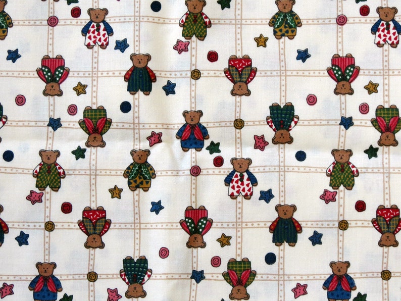 Bear Fabric Small Teddy Bears and Stars 2 Yards