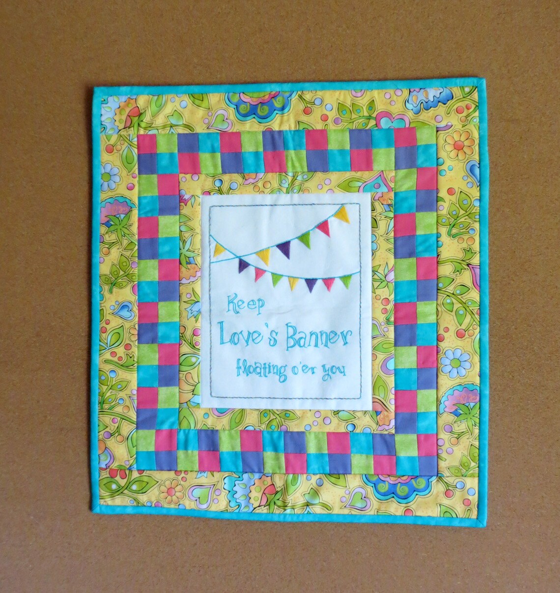 Banner Wall Hanging Quilted Hanging Hand Embroidery Etsy