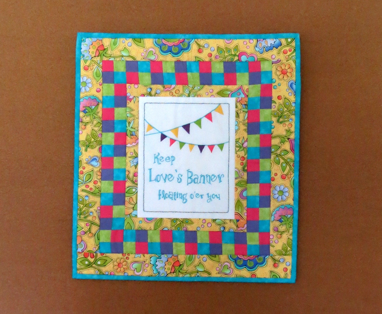 Banner Wall Hanging Quilted Hanging Hand Embroidery Etsy