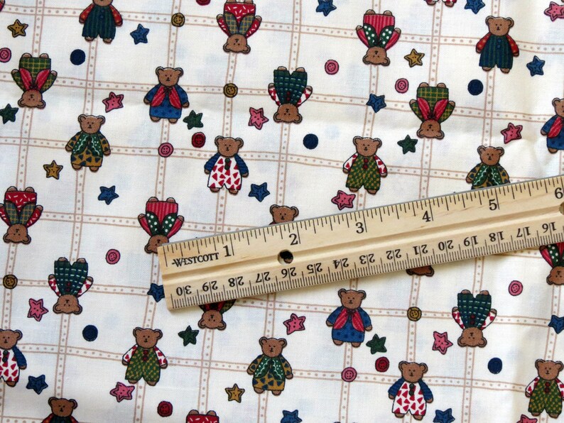 Bear Fabric Small Teddy Bears and Stars 2 Yards