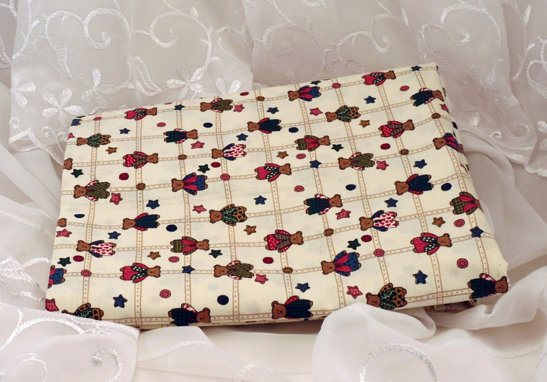 Bear Fabric Small Teddy Bears and Stars 2 Yards