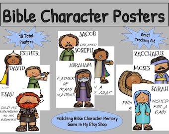 Bible Character Posters and Teaching Aid (Matches Bible Character Memory Match Game)