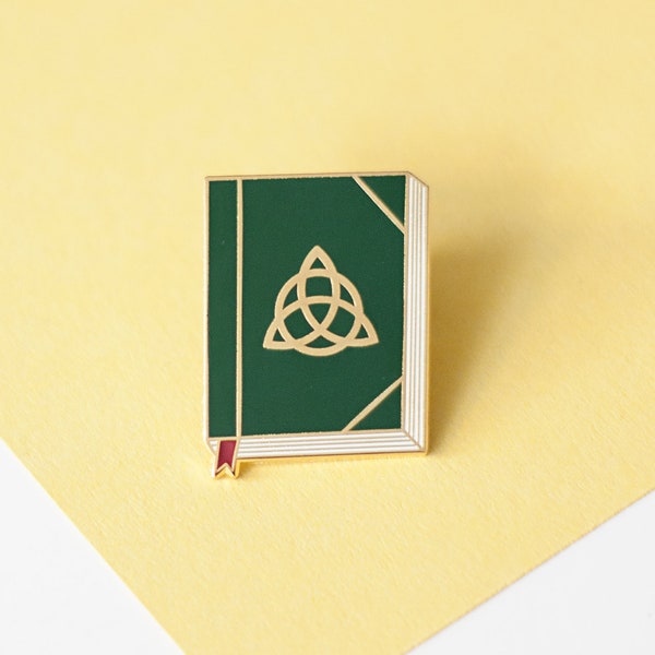 Book of Shadows Enamel Pin, Lapel Pin, Charm, Triquetra, Wicca, Witch, Witches, Hard Enamel Pin, Pop Culture, Charmed Pin