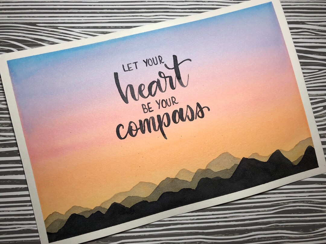 Sunset Watercolor Lettering - Etsy