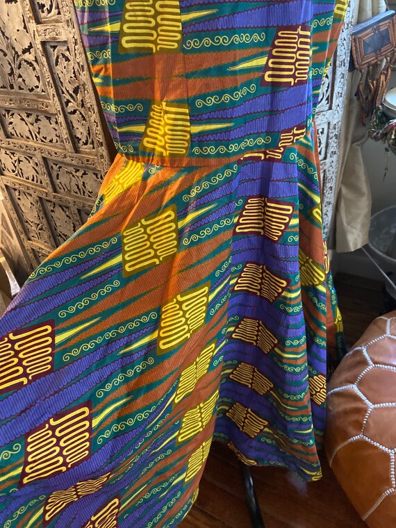 Ankara african fishtail dress gown brown, yellow … - image 4