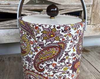 Vintage 60s/70s mcm paisley Ice bucket ice bucket