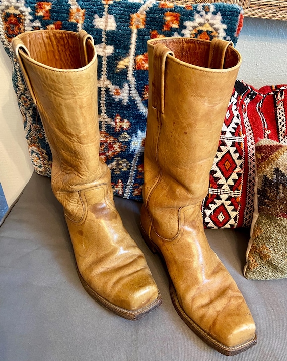 Vintage Distressed FRYE Black Label Campus Boots Banana  display picture 2